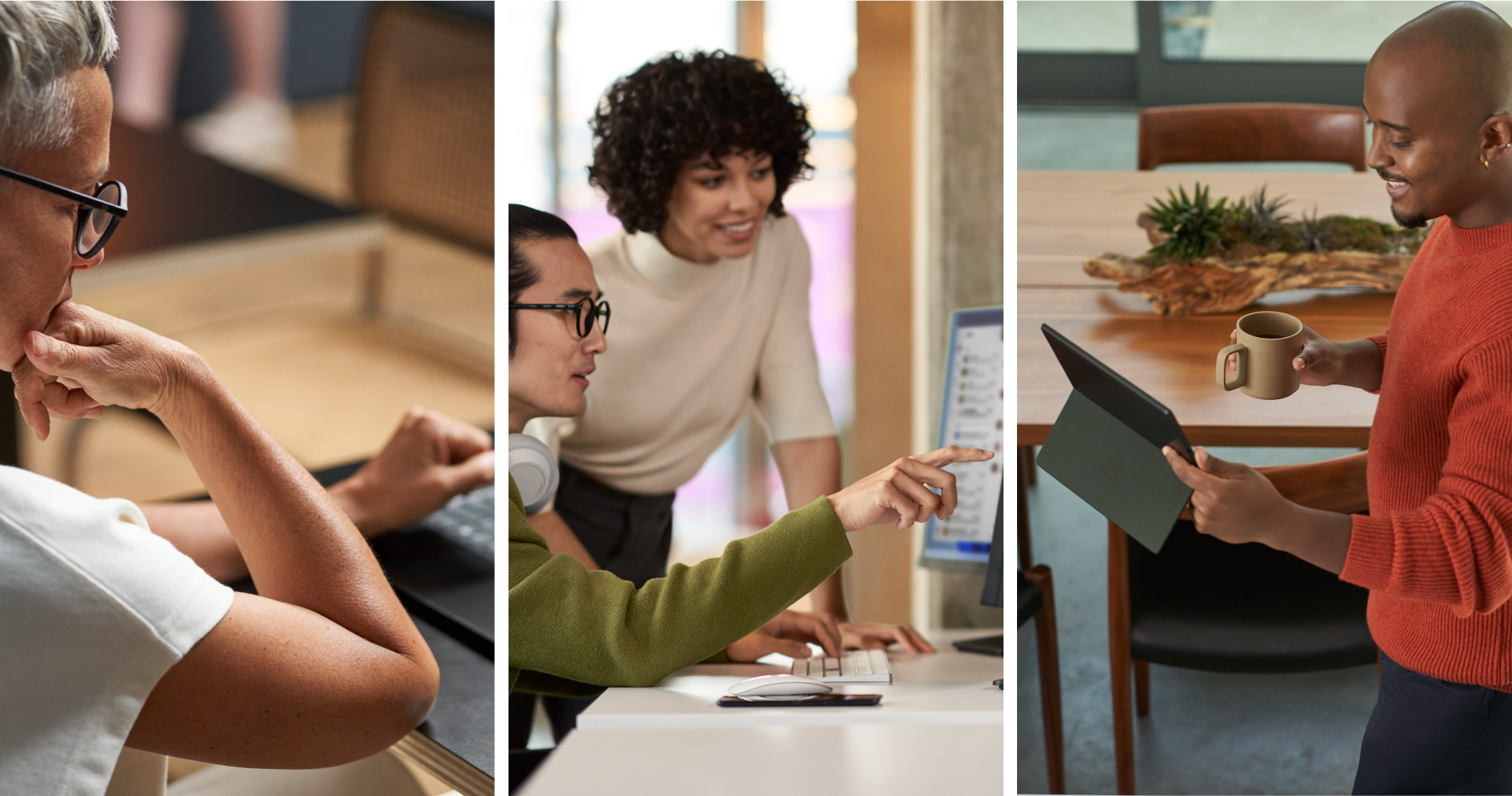 Employees using computers