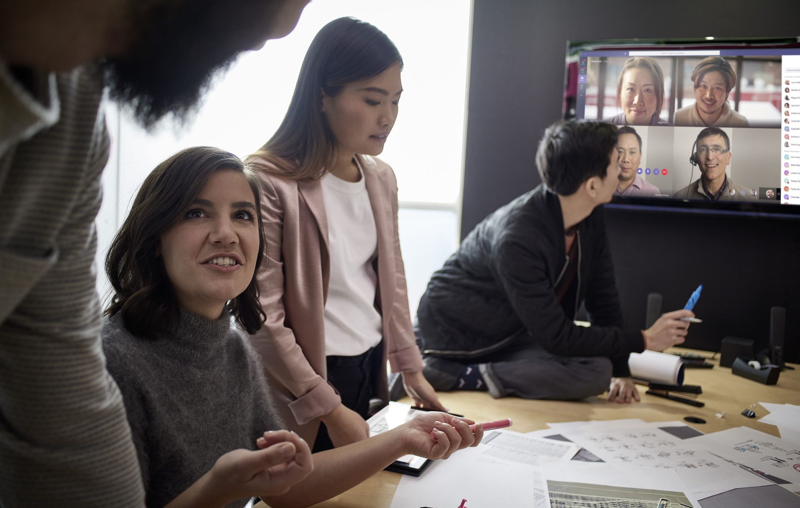 Women and men in an office