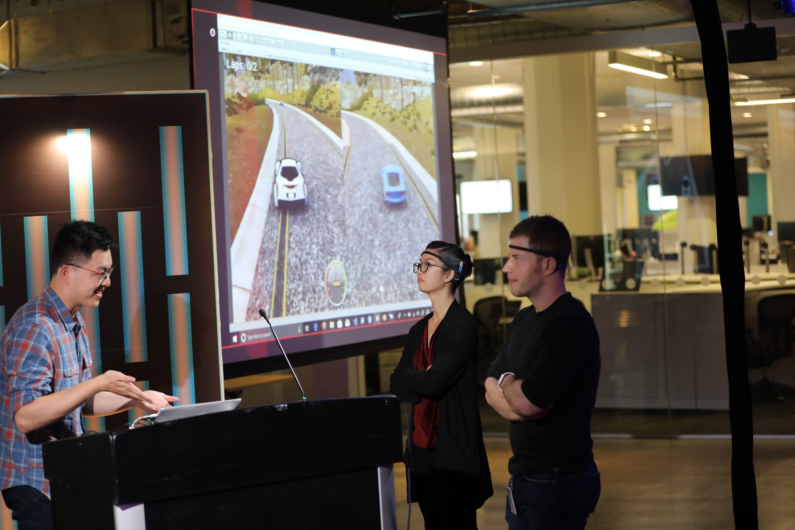 Dylan Wang's EEG racing game showed concentration as an input control method