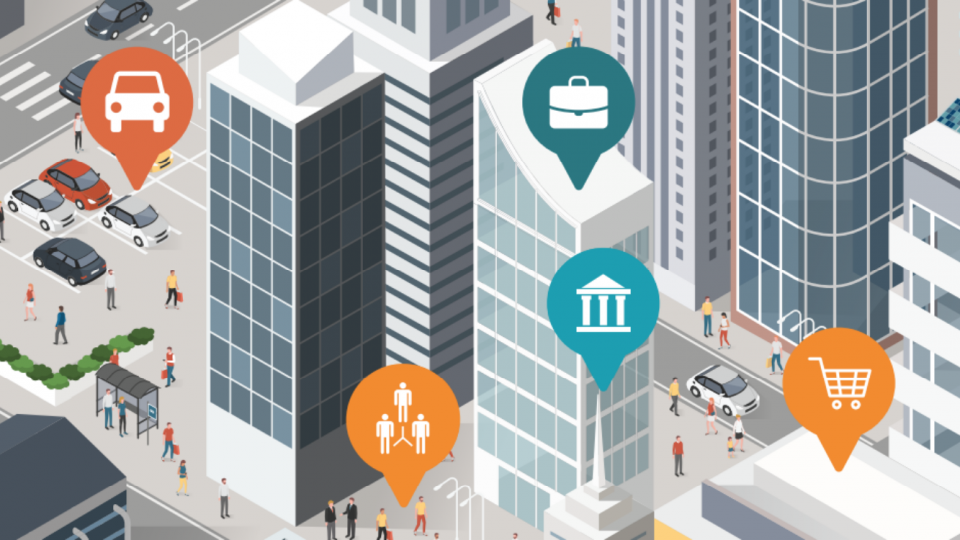graphic of a city