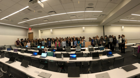 group of people in a class room