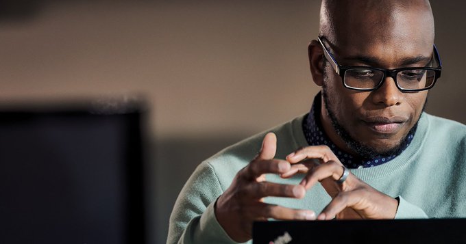 Man looking at his screen