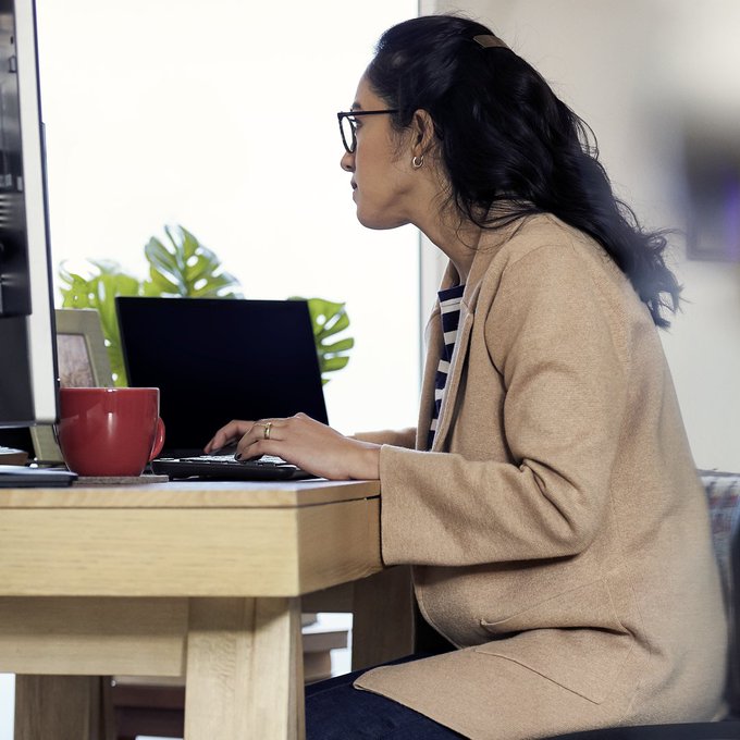 Woman on computer