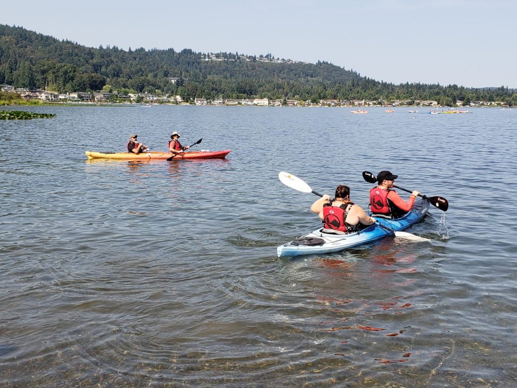 two kayaks on lake Sammamish