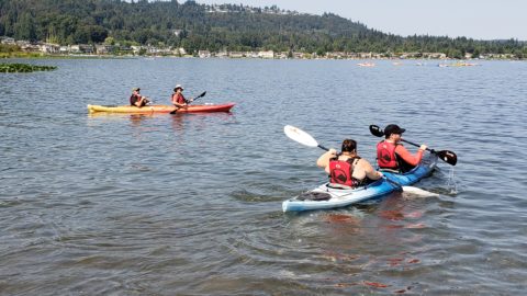 two kayaks on lake Sammamish