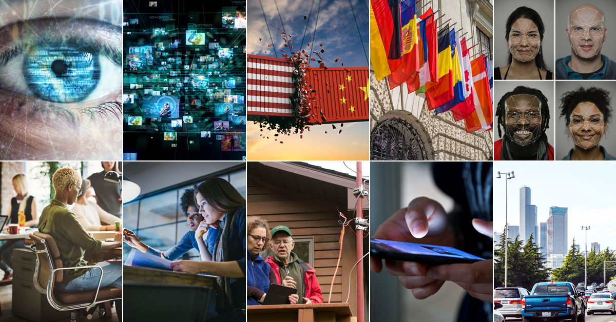 Collage of 10 photos on tech trends