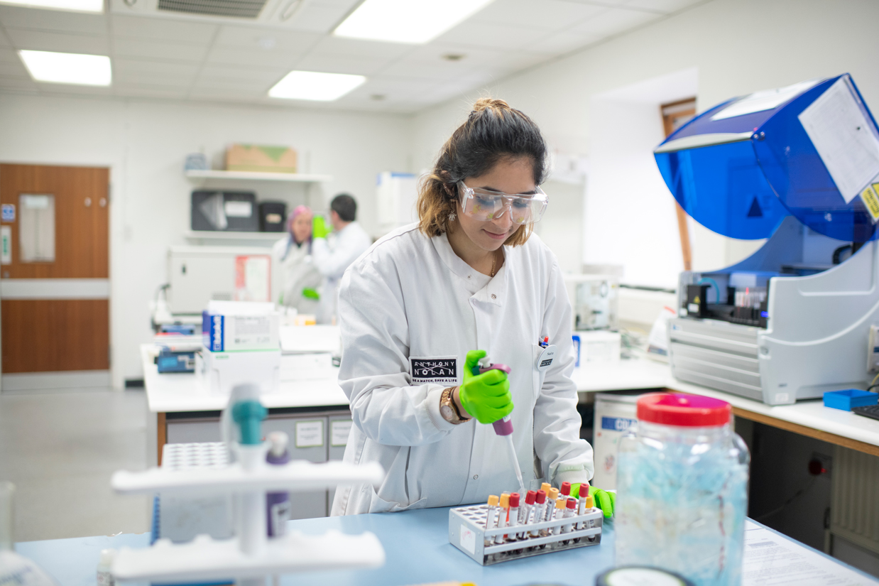 woman in lab