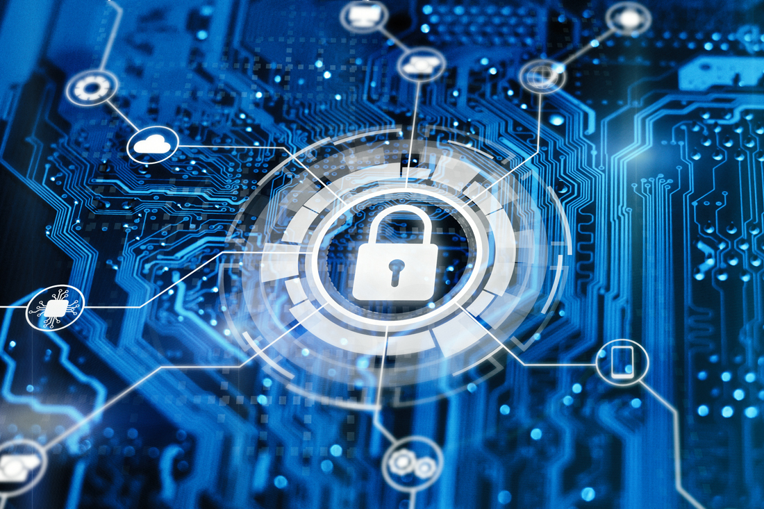 abstract image of padlock in a computer