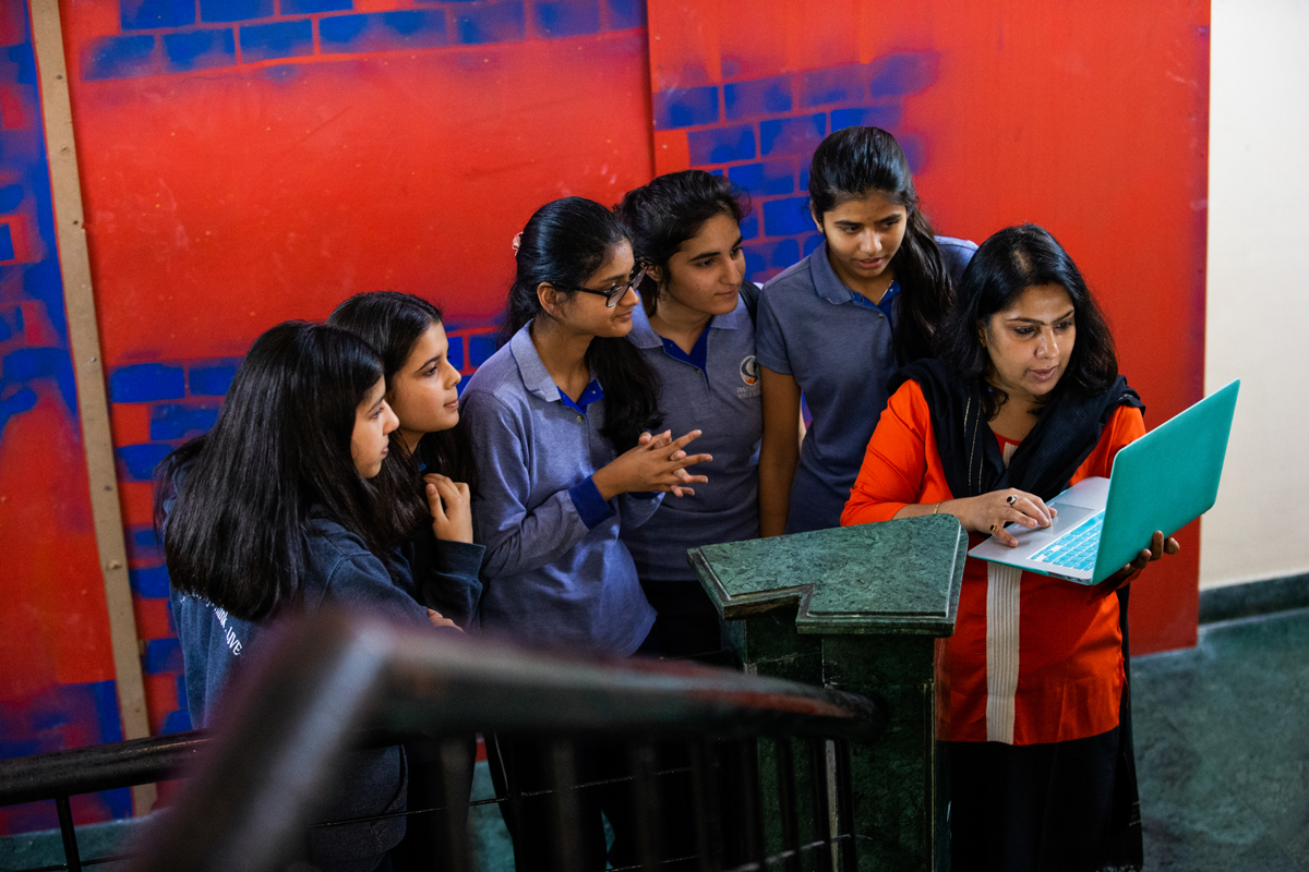 Students at a prep school in India