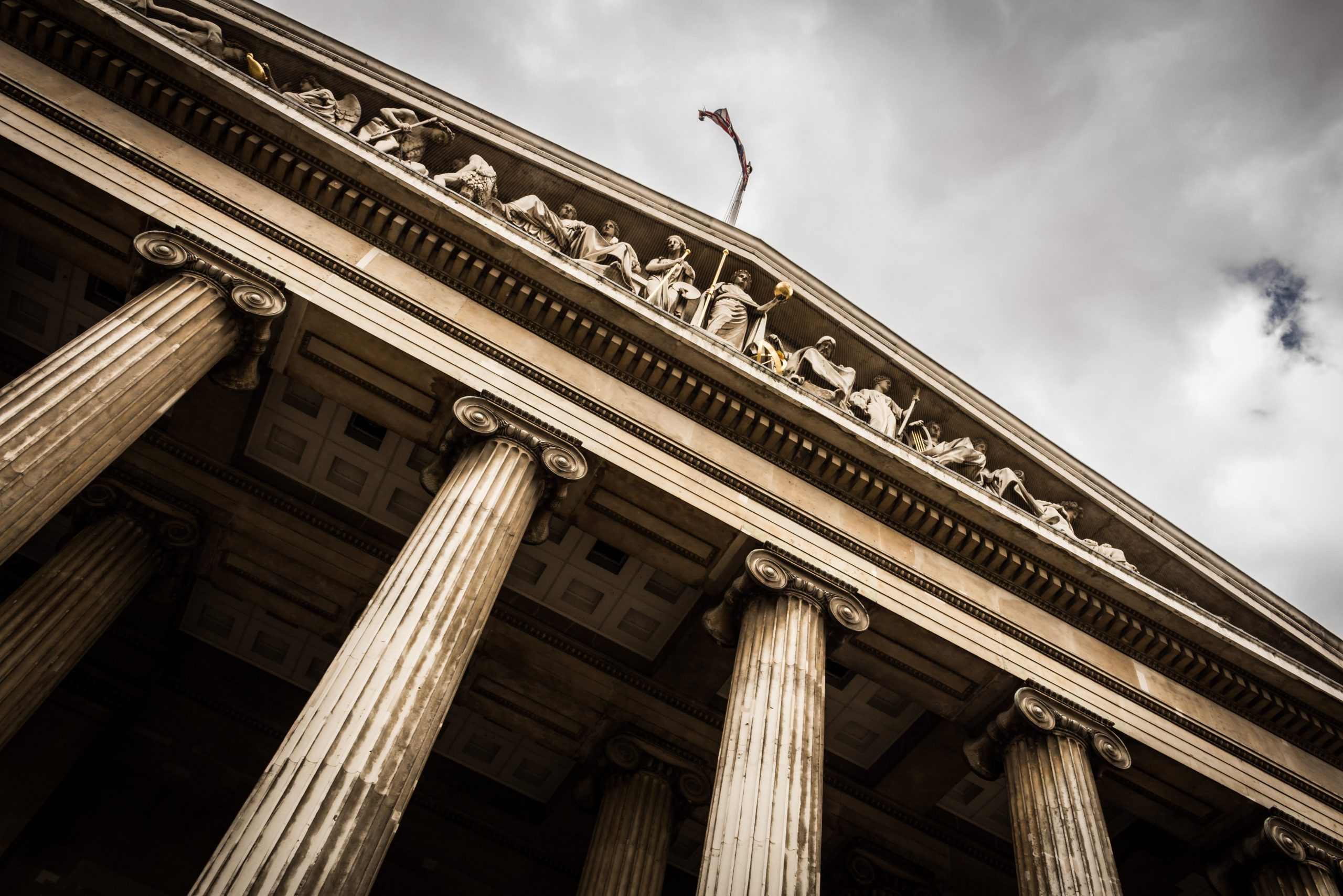a stylized view of courthouse pillars