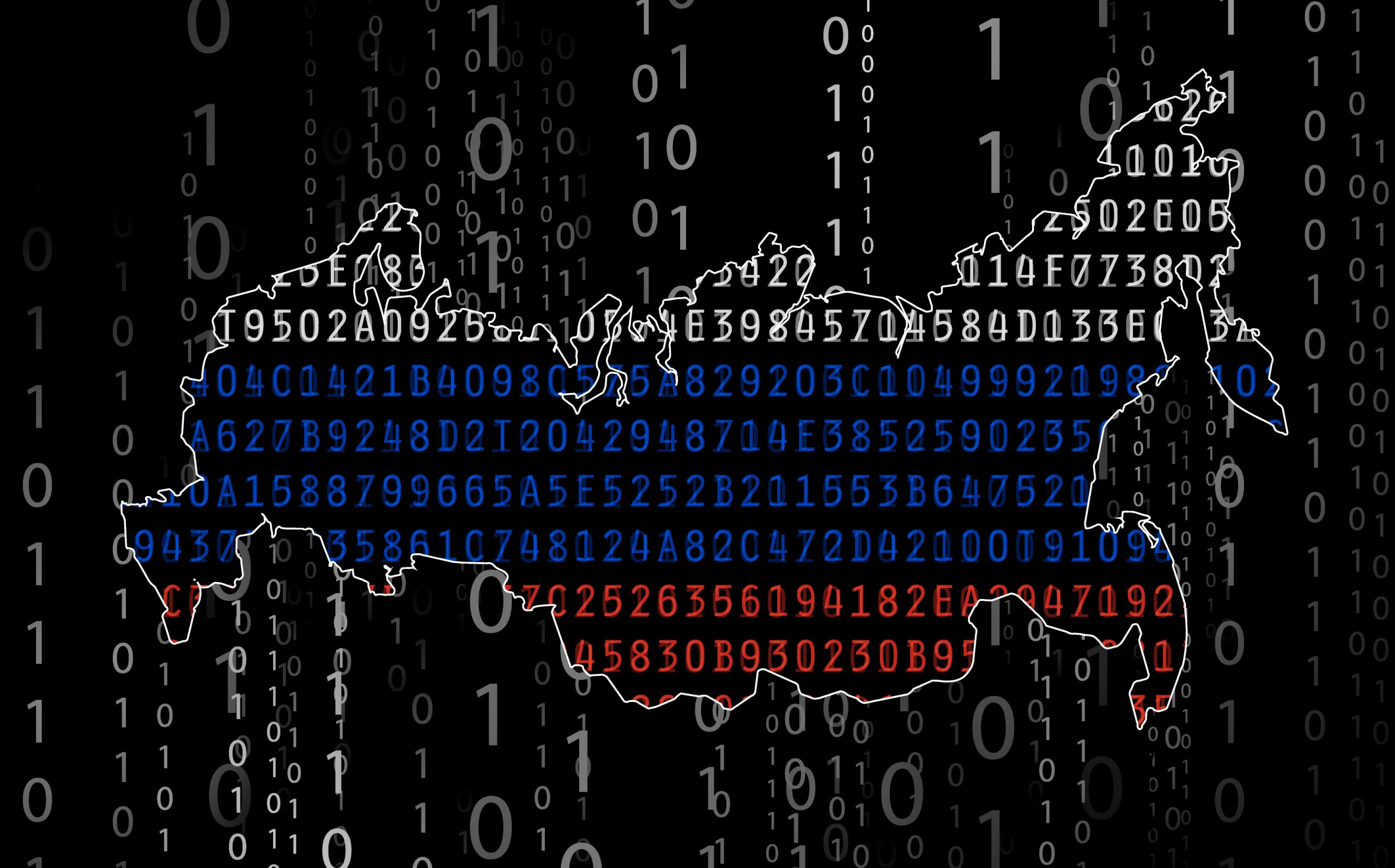 A map of Russia made up of random numbers