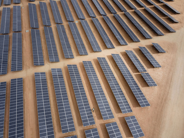 rows of solar panels