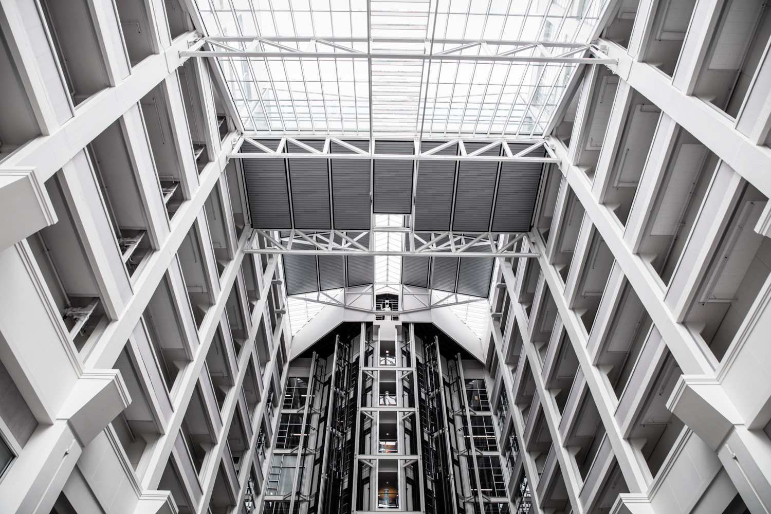 abstract view of the inside of an office block