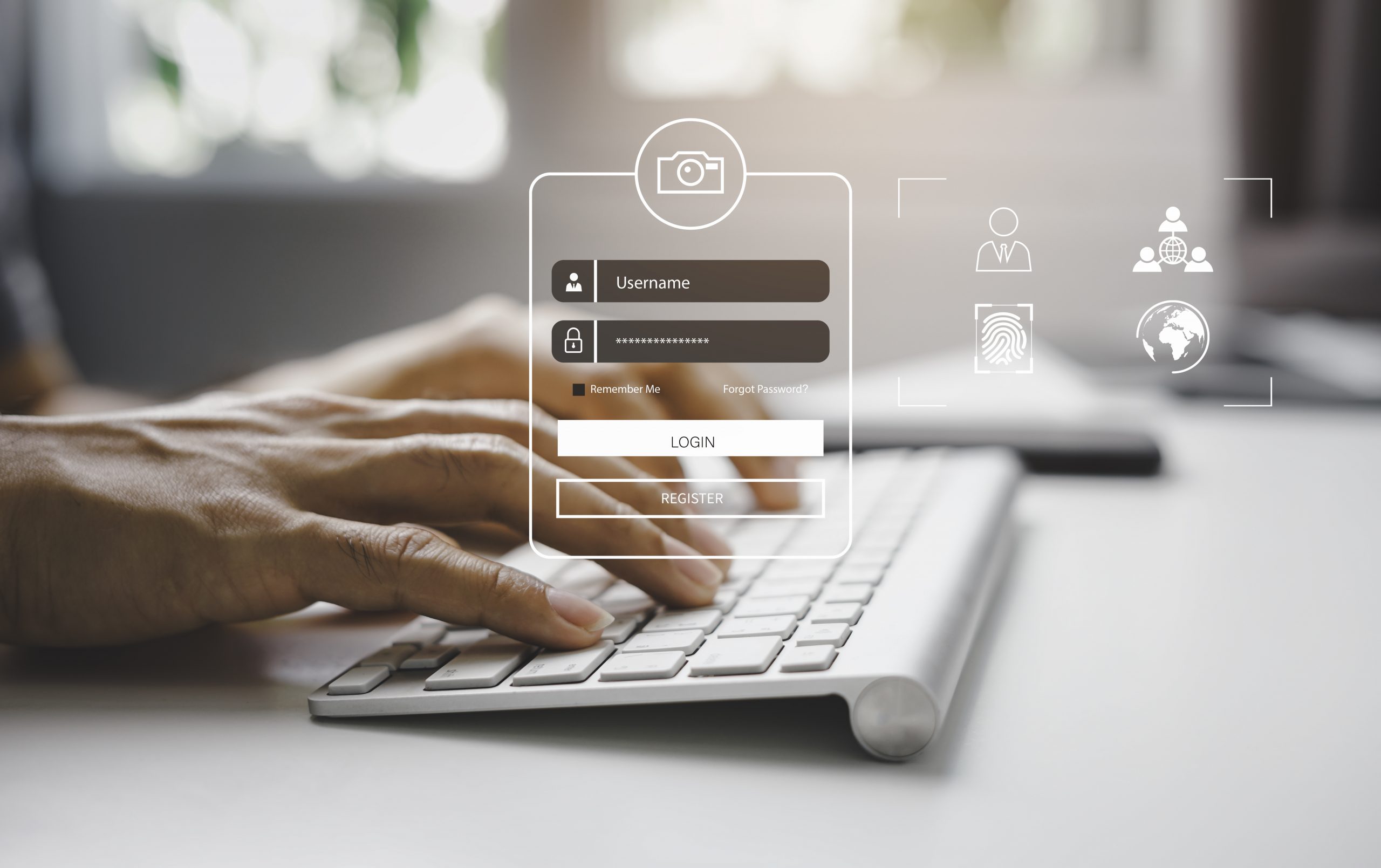 a pair of hands using a computer