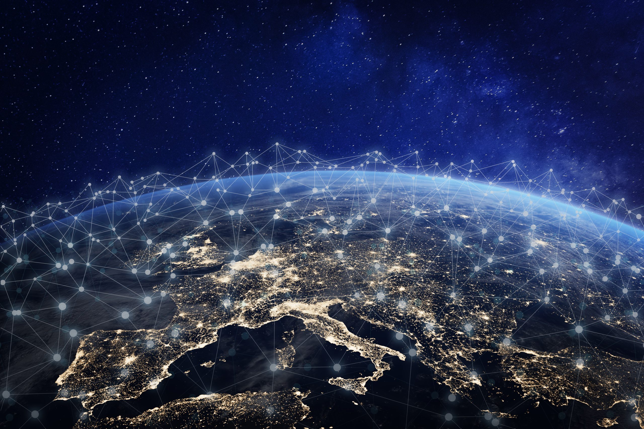 abstract image of europe from space